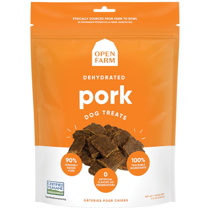Open Farm Dehydrated Grain Free Pork Dog Treats 4.5 oz