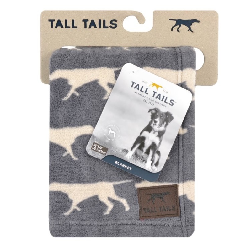 Tall Tails Fleece Blanket Charcoal Icon for Dogs 30 x 40 in