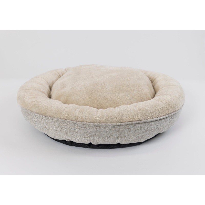 Territory Donut Bed in Gray and Beige for Dogs 23 in