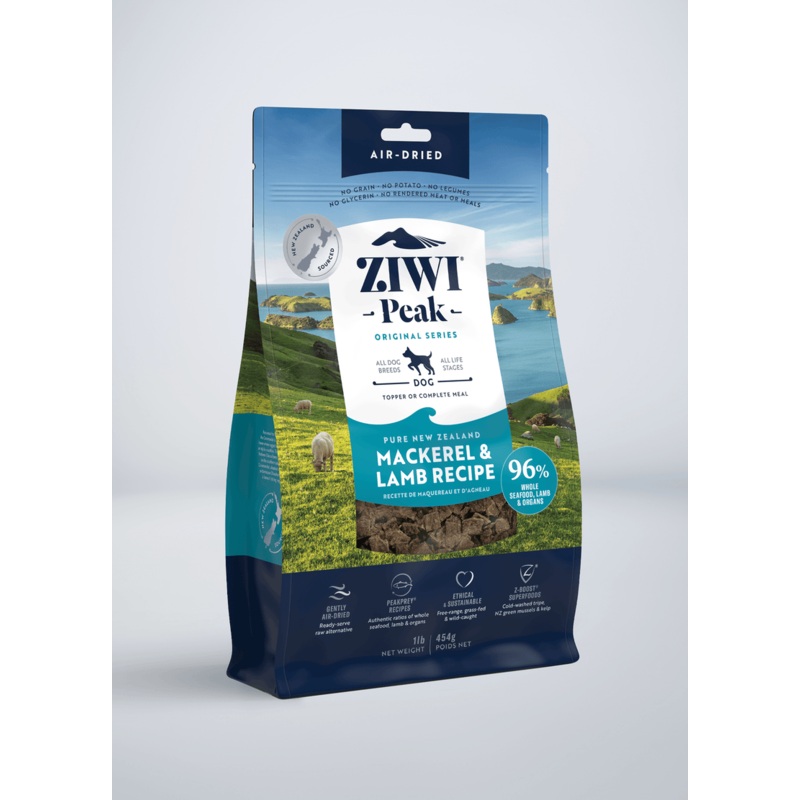 ZIWI Peak Grain Free Air-Dried Mackerel and Lamb Dry Dog Food 1 lb