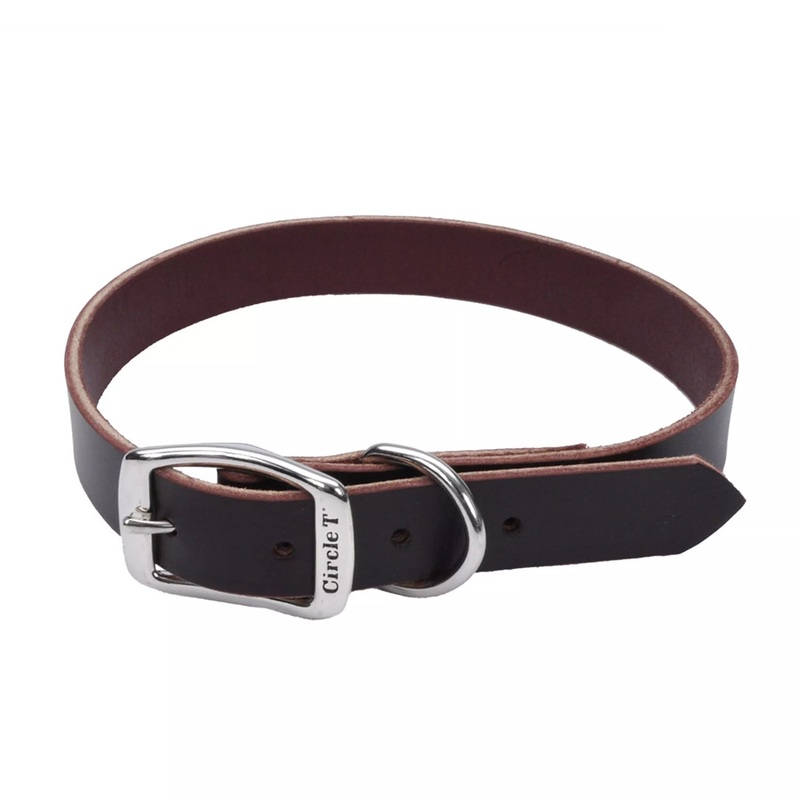 Coastal Pet Products Circle T Latigo Leather Town Dog Collar 3/8 x 10 in
