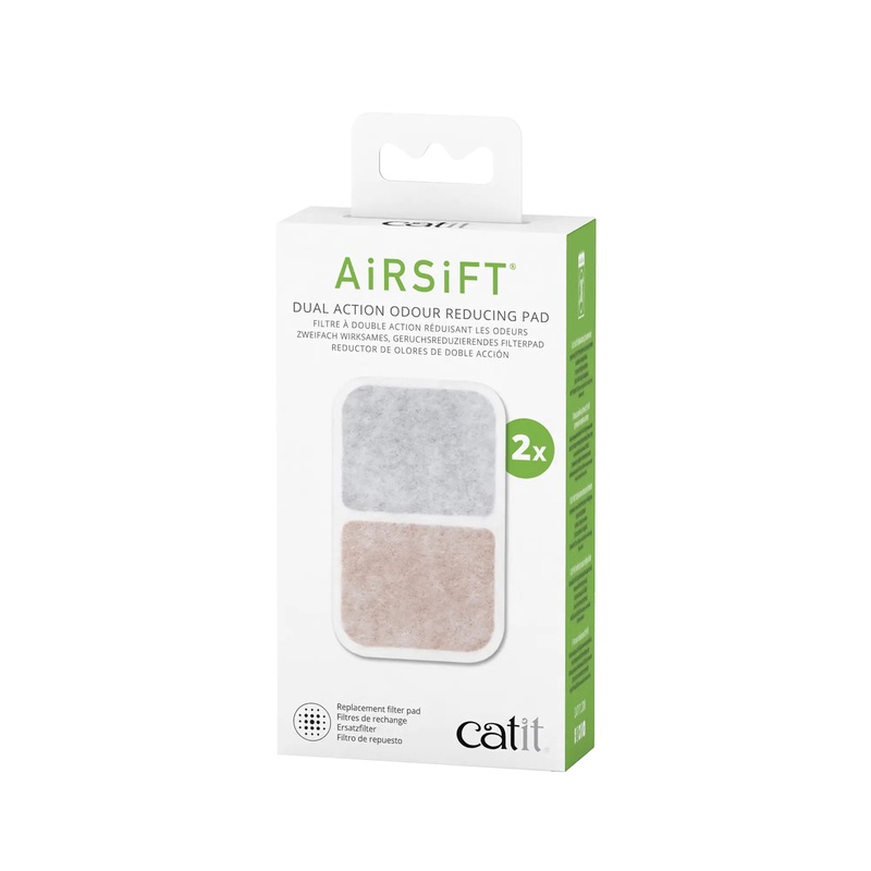 Catit Airsift Cat Litter Pan Dual Action Air Purifier Pad 2 pack