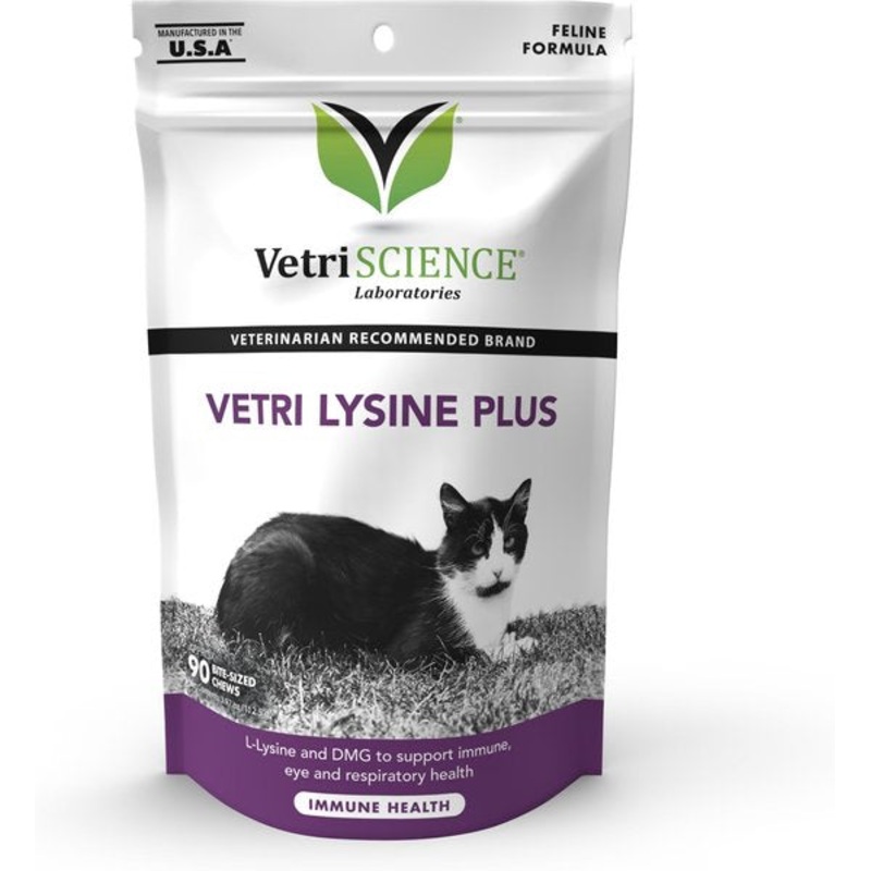 VetriScience Vetri-Lysine Plus Chicken Liver Flavored Soft Chews Immune Supplement for Cats
