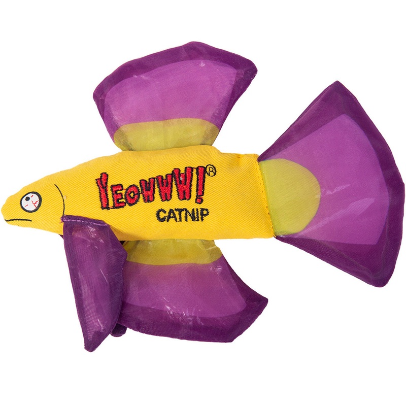 Yeowww! Mo Betta Fish Catnip Cat Toy purple