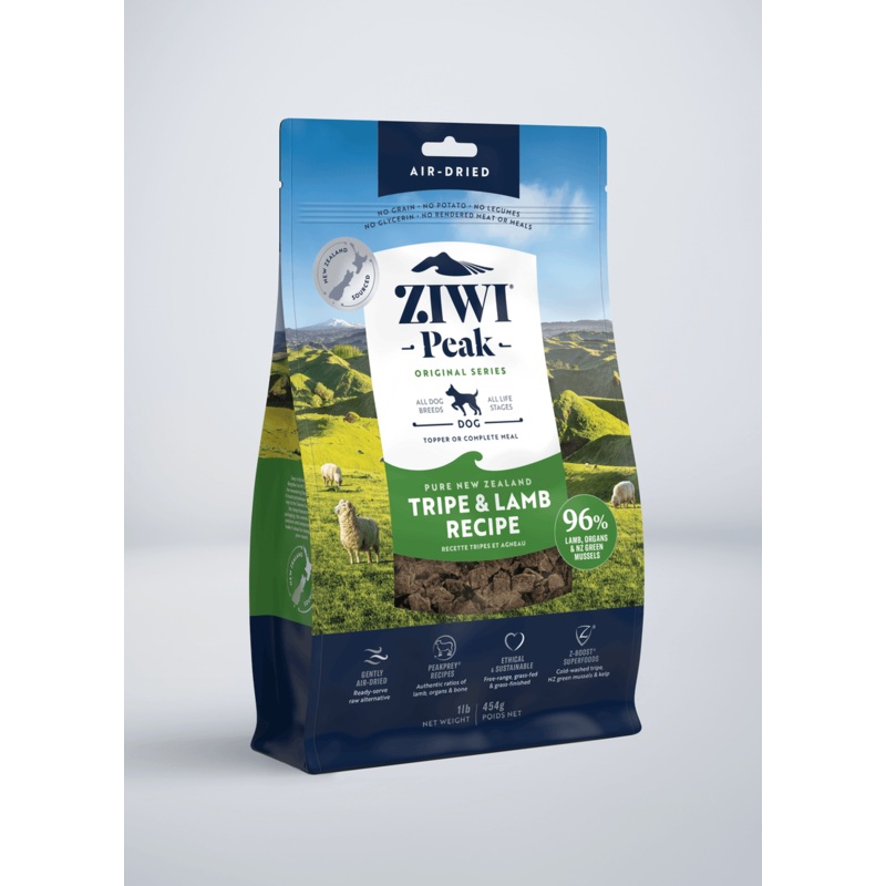 ZIWI Peak Grain Free Air-Dried New Zealand Tripe and Lamb Dry Dog Food 1 lb