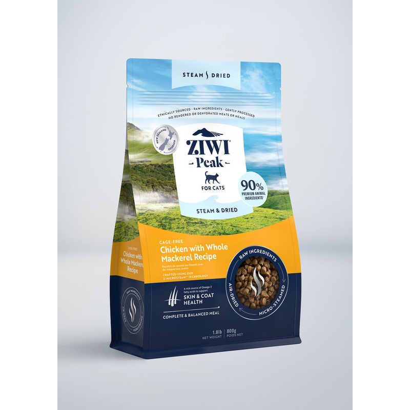 ZIWI Peak Steam & Dried Chicken with Whole Mackerel Recipe Air-Dried Cat Food 1.8 lb