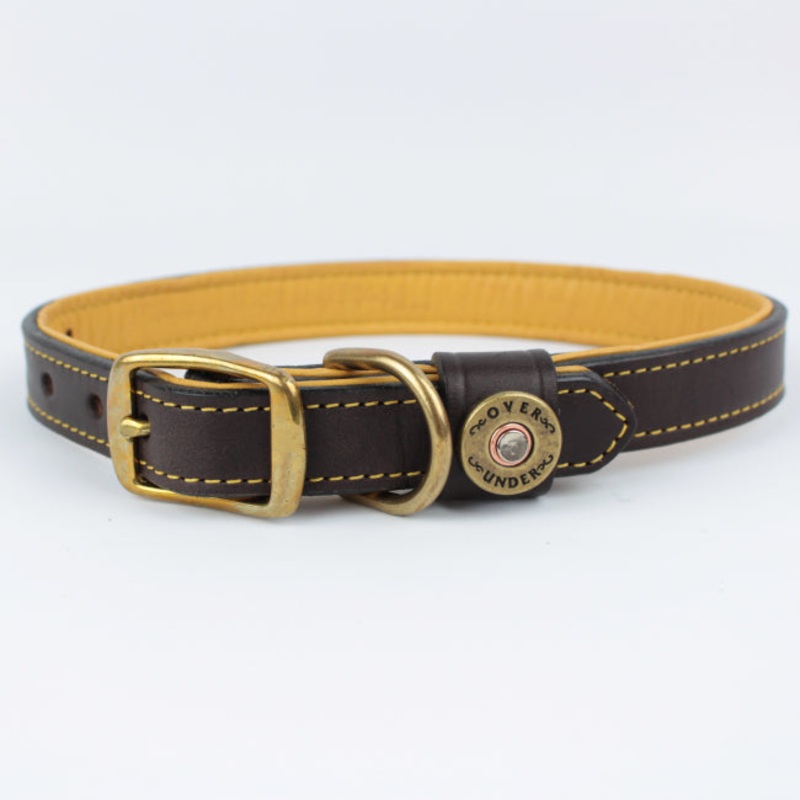 1″ Deerskin-Lined Leather Dog Collar X-Small