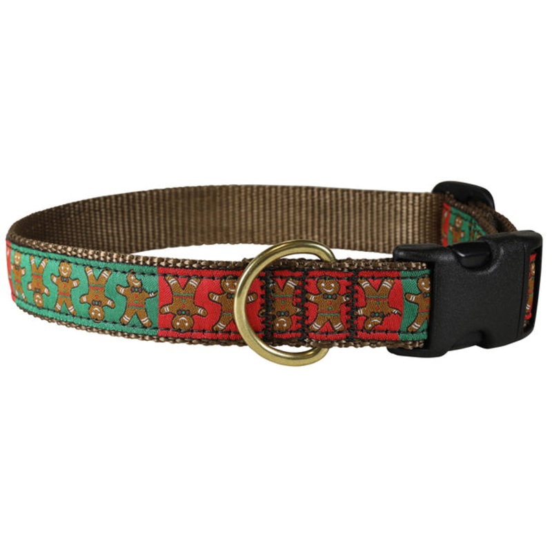 1 Ribbon Dog Collar  Gingerbread Men Small