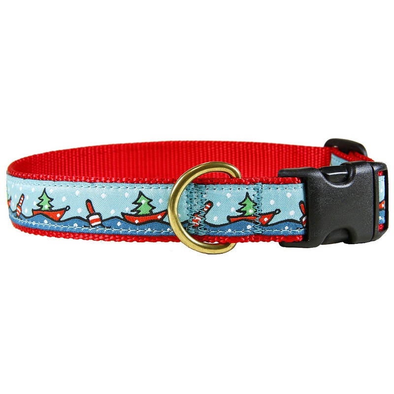 1 Ribbon Dog Collar  Holiday Lobster Boats Small