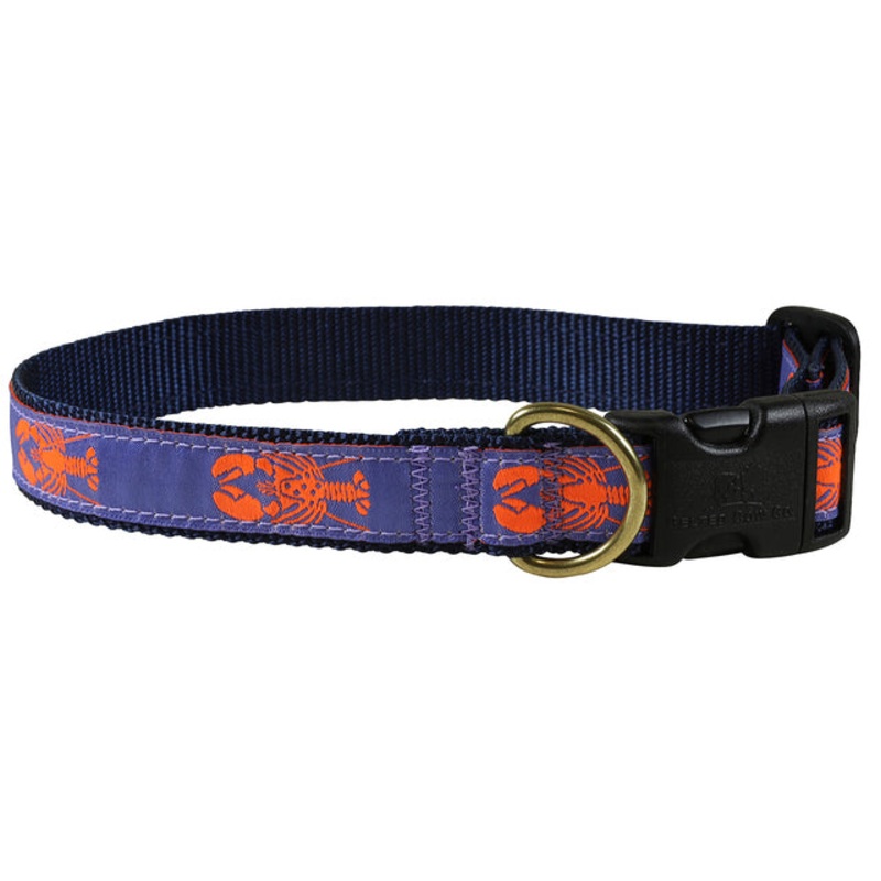 1 Ribbon Dog Collar  Lobster,  Periwinkle Small