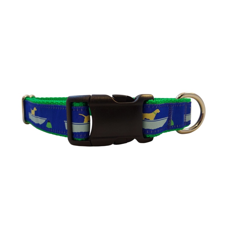 1 Ribbon Dog Collar  Yellow Dog in Skiff Medium