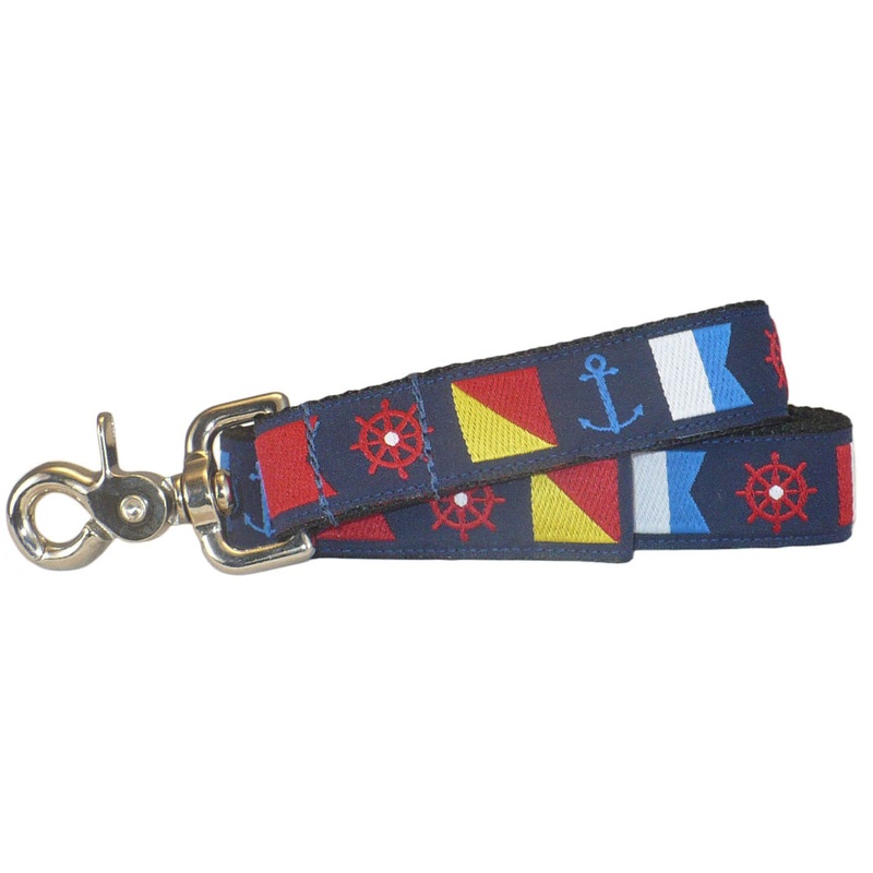 1 x 5ft  Ribbon Dog Leash  Nautical Flags