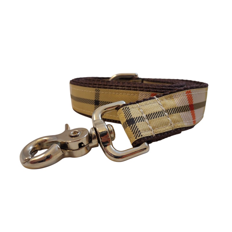 1 x 5ft  Ribbon Dog Leash  Windsor Plaid