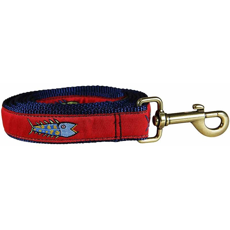 1 x 6ft Ribbon Dog Leash  Hopkins Fish, Red