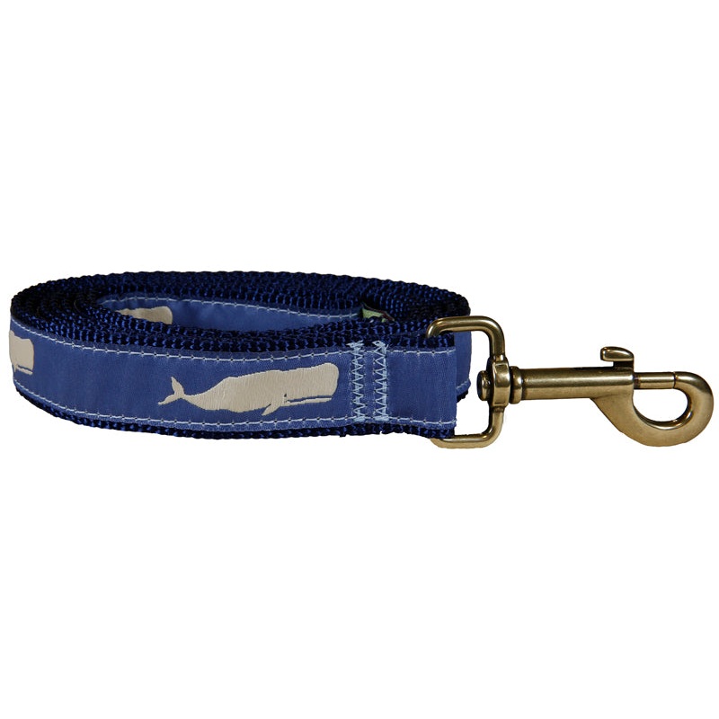 1 x 6ft Ribbon Dog Leash  Moby Whale, Blue