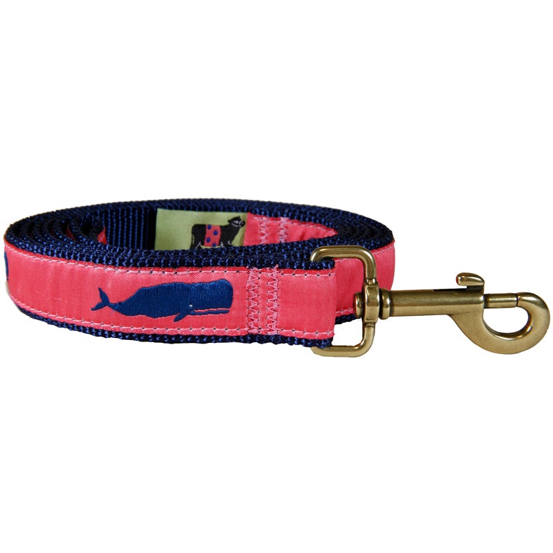1 x 6ft Ribbon Dog Leash  Moby Whale, Pink