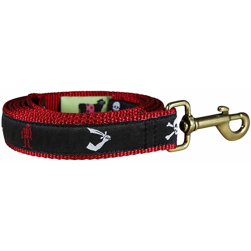 1 x 6ft Ribbon Dog Leash  Pirate, Black