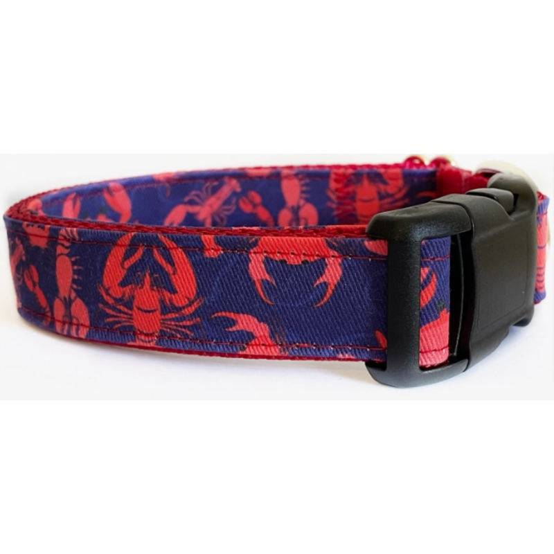 Ribbon Dog Collar  Crabby Lobster Small – 3/4″