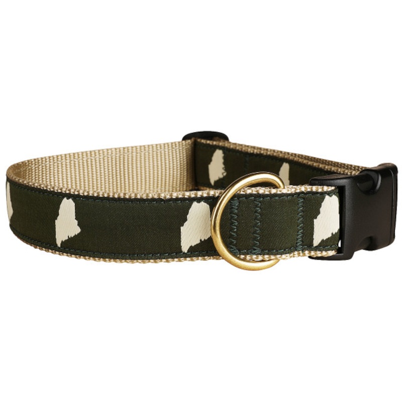 1.25 Ribbon Dog Collar  Maine Silhouette Medium