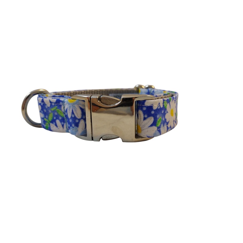1 Ribbon Dog Collar  Daisy, Blue Large