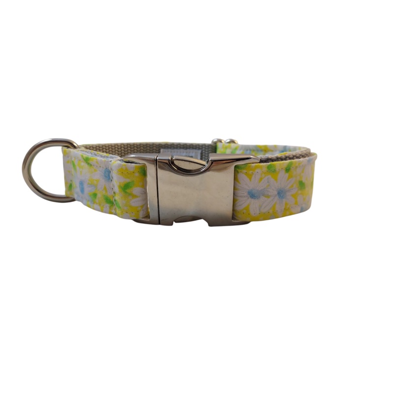1 Ribbon Dog Collar  Daisy, Yellow Large