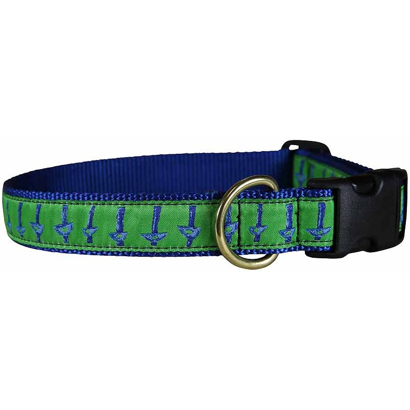 1 Ribbon Dog Collar  Hadlock Blue Small