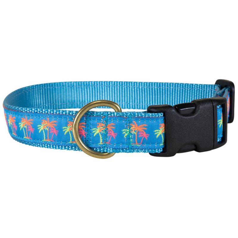 1 Ribbon Dog Collar  Neon Palms Large