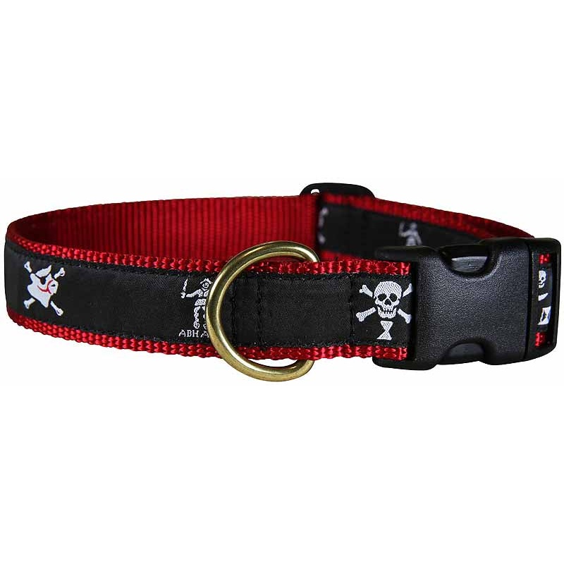1 Ribbon Dog Collar  Pirate,  Black Small
