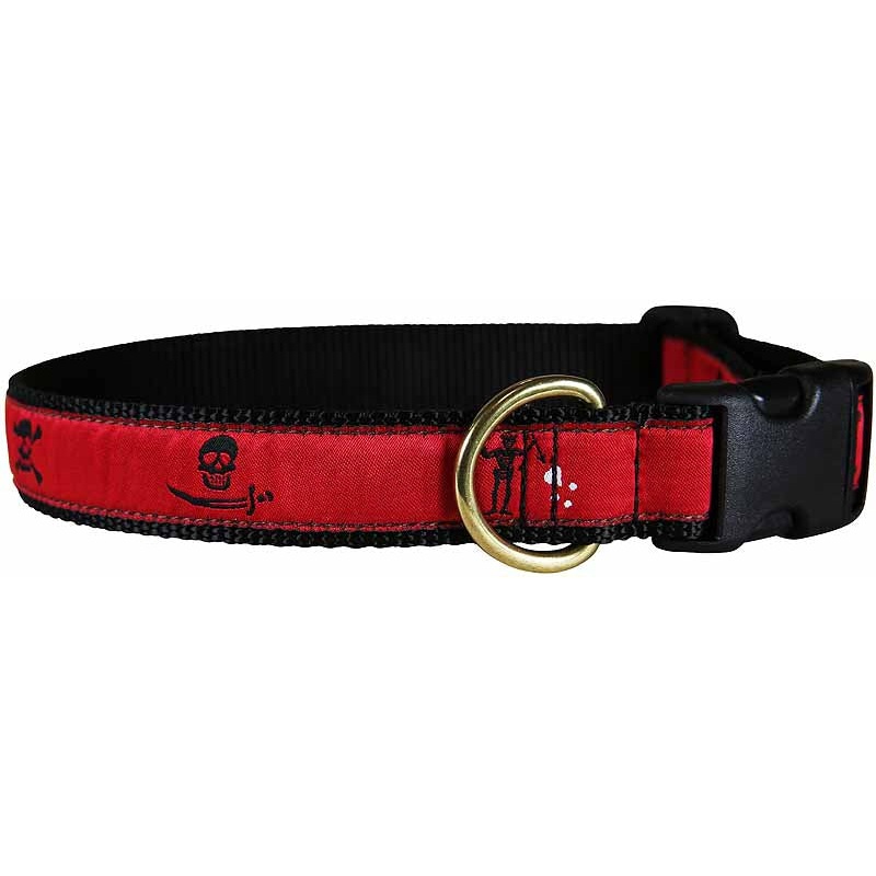 1 Ribbon Dog Collar  Pirate,  Red Small