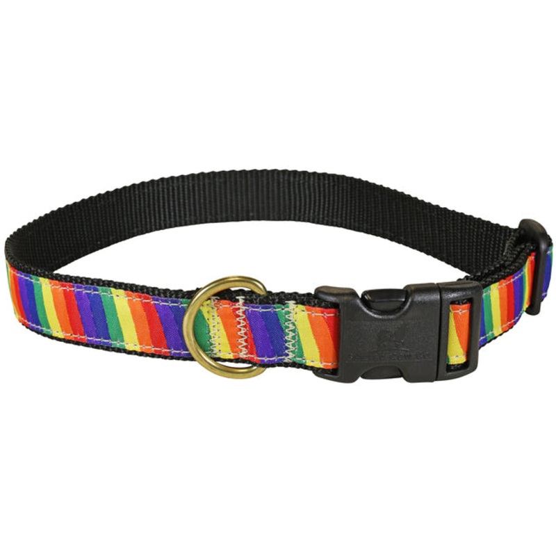 1 Ribbon Dog Collar  Rainbow Large