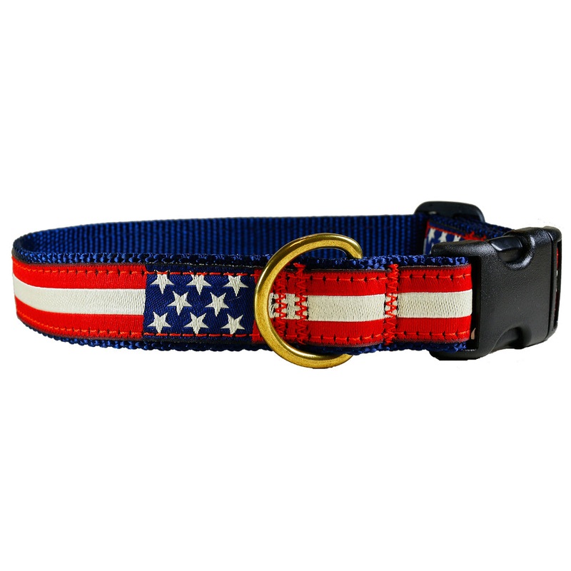 1 Ribbon Dog Collar  Retro US Flag Small