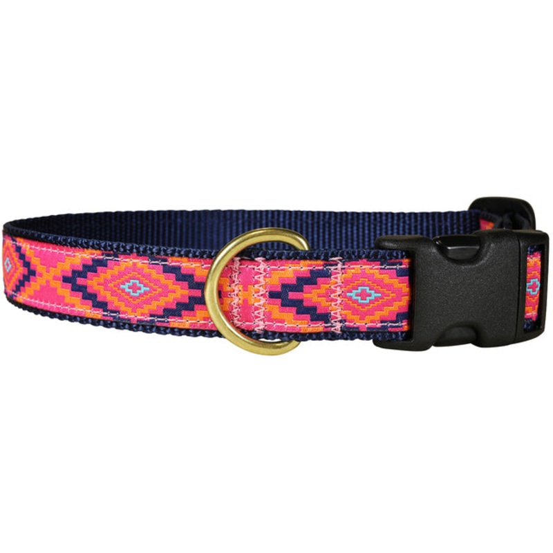 1 Ribbon Dog Collar  Southwest,  Pink Large