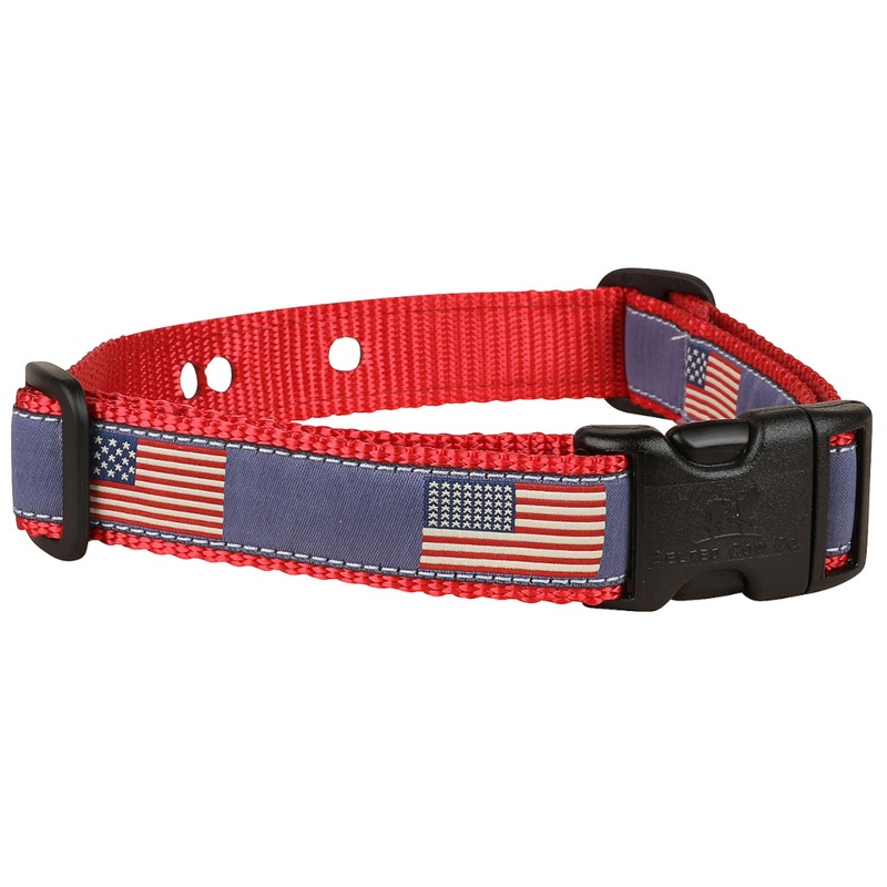 1 Underground Fence Dog Collar – Historic American Flags Large