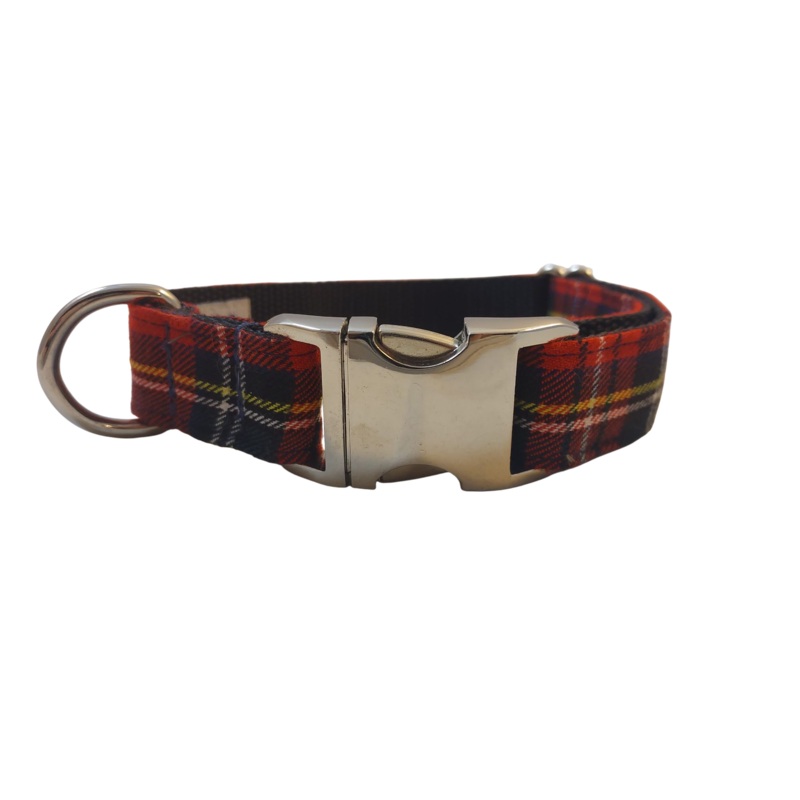 3/4 Ribbon Dog Collar  Scottish Tartan Medium