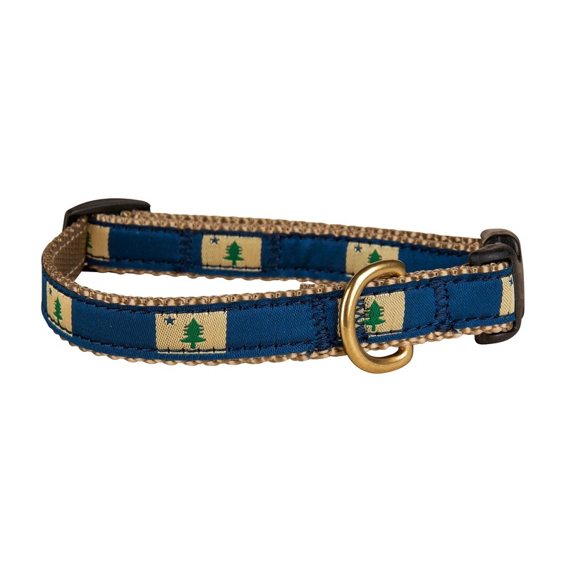 5/8 Ribbon Dog Collar  1820/1901 Maine Flag XX-Small