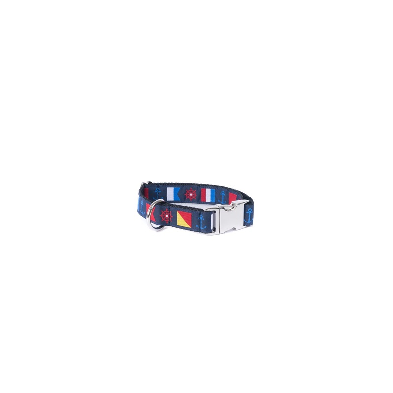5/8 Ribbon Dog Collar  Nautical Flags Toy