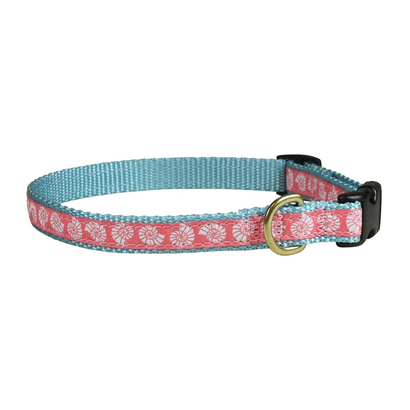 5/8 Ribbon Dog Collar  Seashells, Pink XX-Small