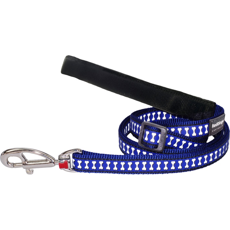 1″ Reflective & Adjustable Dog Leash Dark Blue
