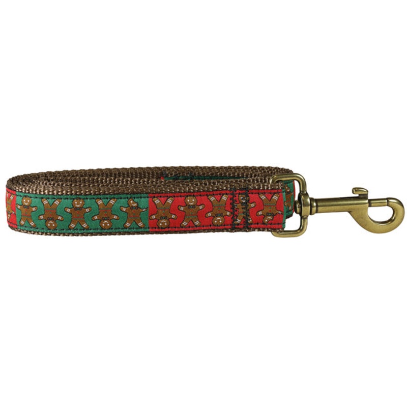 1 x 6ft Ribbon Dog Leash  Gingerbread Men