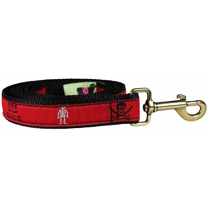 1 x 6ft Ribbon Dog Leash  Pirate, Red
