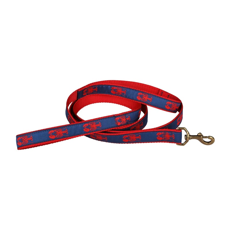 1 x 6ft Traffic Dog Leash  Red Lobster on Navy Blue