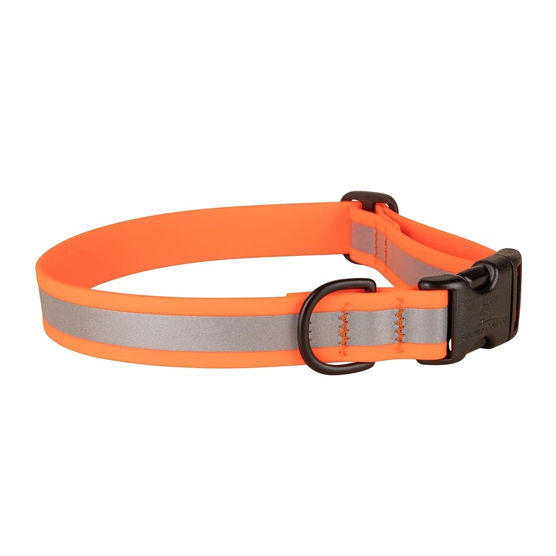 1 Dog Collar  Reflective Mudproof Biothane Blue Large