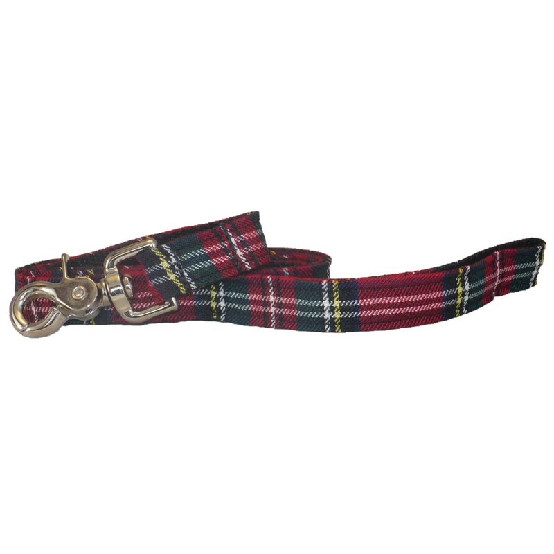 3/4 x 5ft Ribbon Dog Leash  Scottish Red Tartan