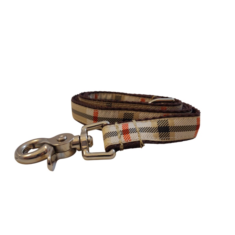 3/4 x 5ft Ribbon Dog Leash  Windsor Plaid