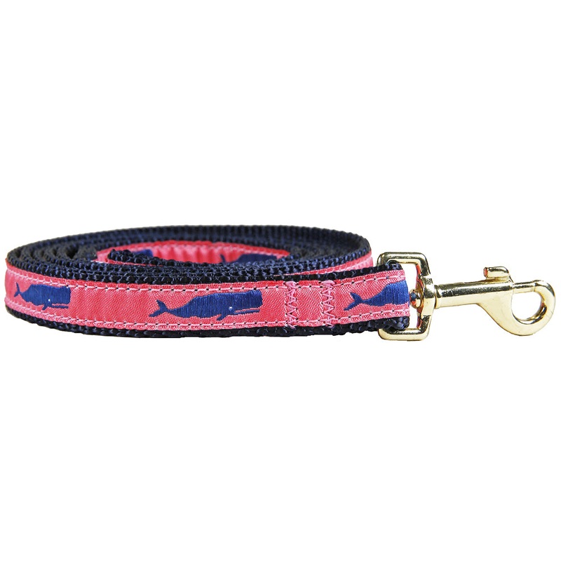 5/8 x 6ft Ribbon Dog Leash  Moby Whale, Pink