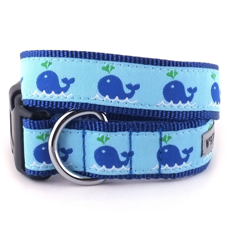 Ribbon Dog Collar  Squirt the Whale X-Small – 1/2″