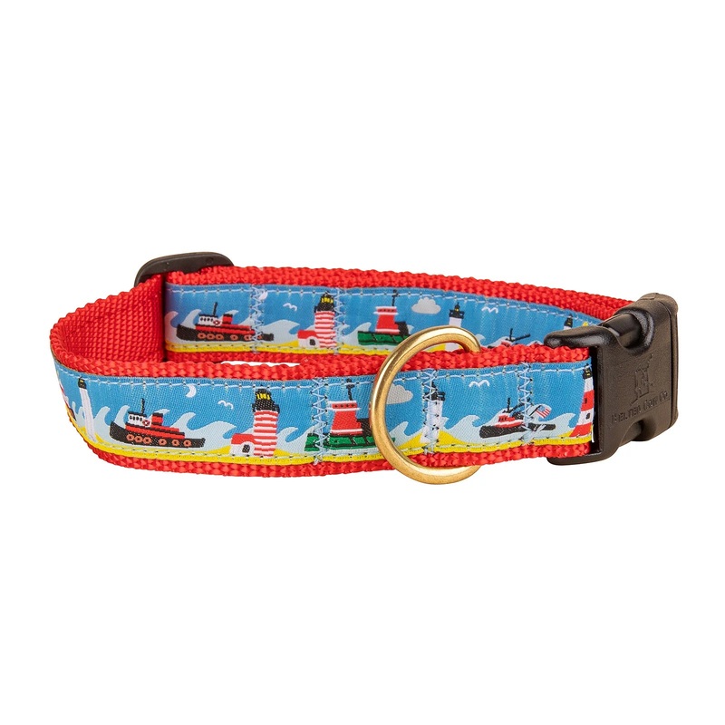 1 Ribbon Dog Collar – Tugboats Small