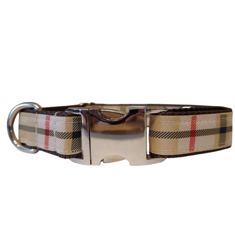 1 Ribbon Dog Collar  Windsor Plaid Large