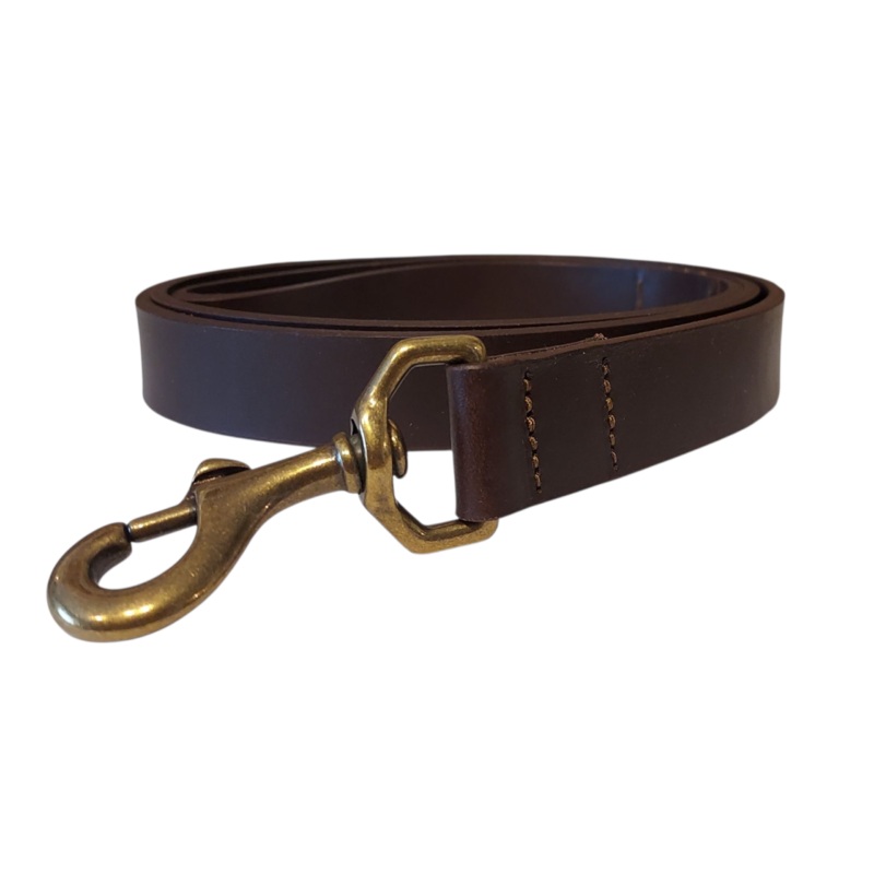 1″ x 4ft Brown Leather Dog Leash
