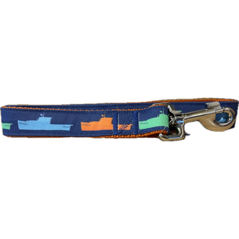 1 x 52 Ribbon Dog Leash – Maine Lobster Boats